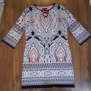 Roz & Ali Navy and Coral Paisley Tunic